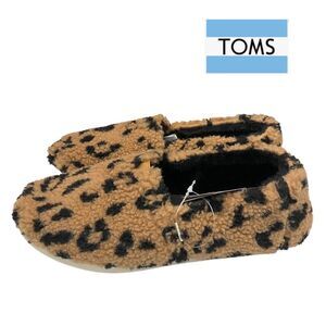 NEW Toms Alpargata Doe Leopard Fleece Faux Fur Shoes